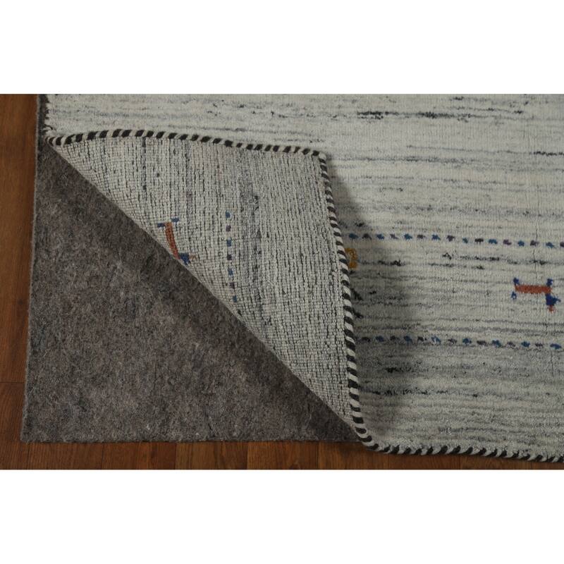 Gabbeh Indian Rug Handmade Wool Tribal Beige Carpet - 4'0" x 5'9"