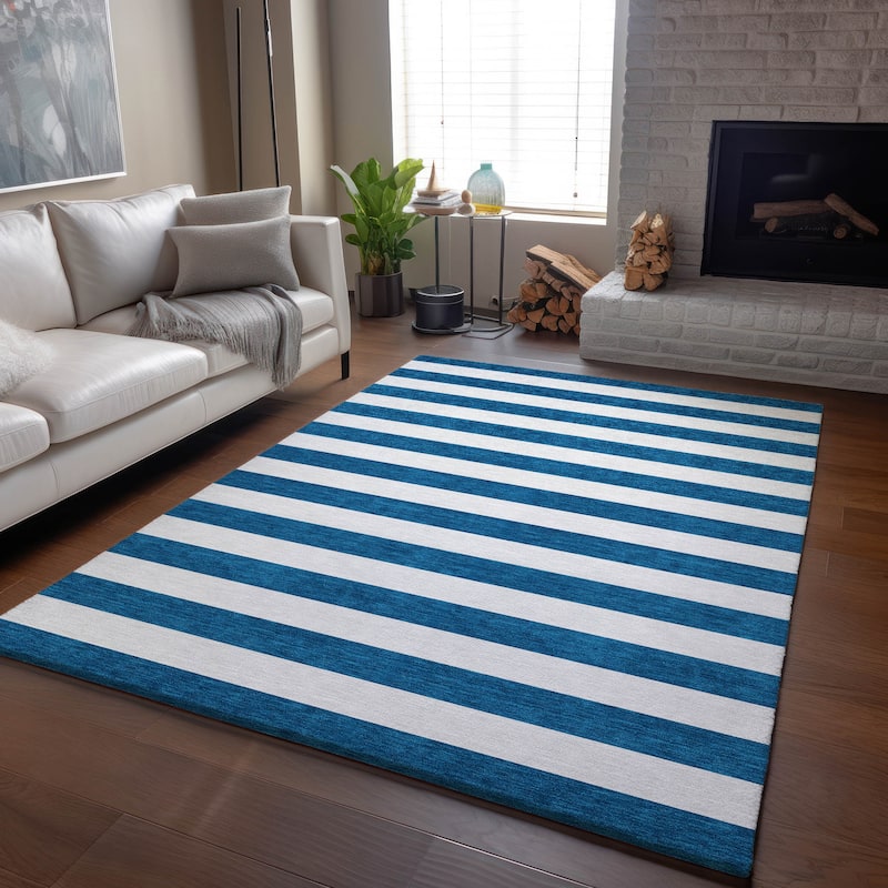 Premium Washable Super Soft Cabana Stripe Mayfield Rug