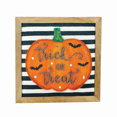 Embellished Pumpkin Shelf Sitter Block