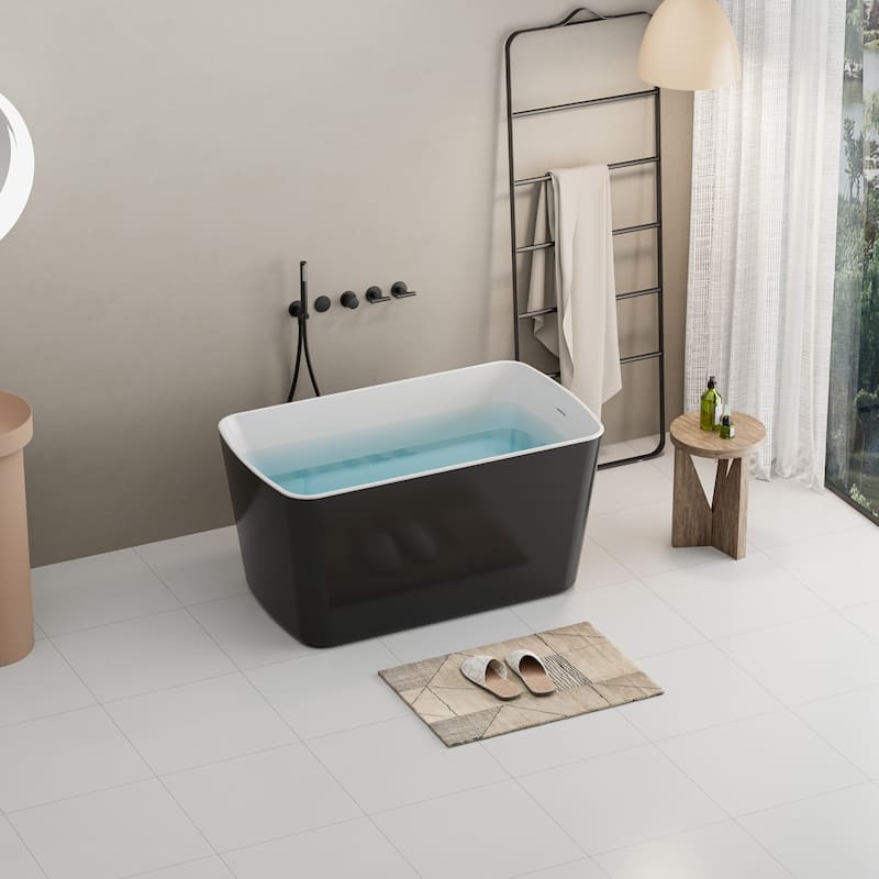 49 in. x 28 in. Acrylic Freestanding Flatbottom Soaking Bathtub
