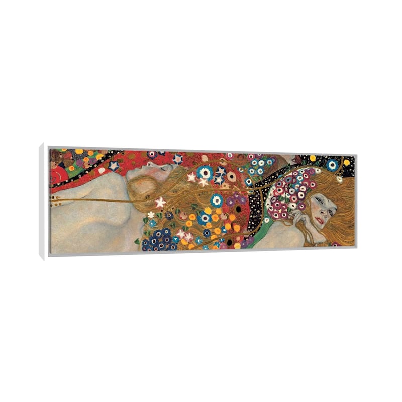 iCanvas "Sea Serpents, Detail I" by Gustav Klimt Framed Canvas Print - 12x36 - White