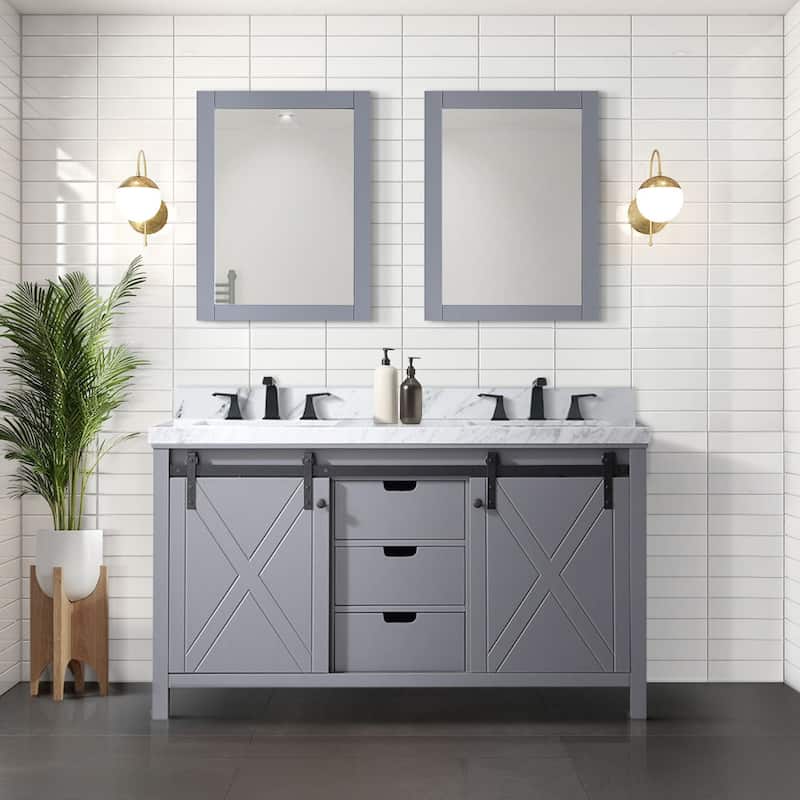 Marsyas 60 in W x 22 in D Brown Double Bath Vanity