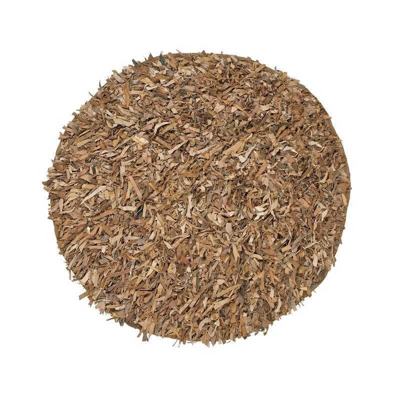 Leather Shaggy Living Room Rug Washable Area Rugs Non Slip Accent Rugs Soft Foldable Indoor Carpet Easy To Clean 3' Round - Tan