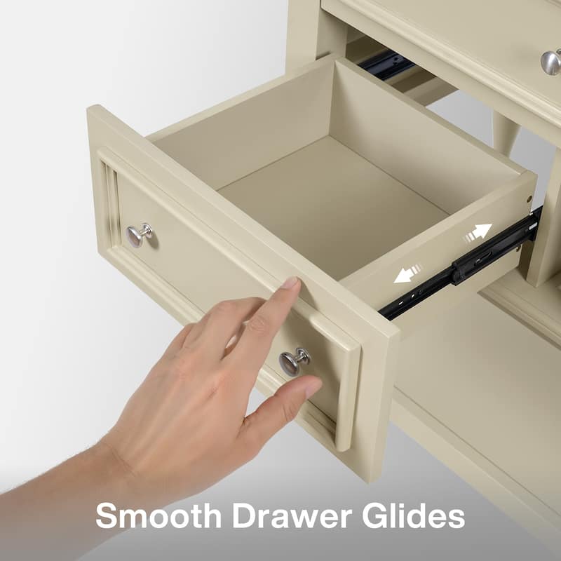 36" Modern Bathroom Vanity with Ceramic Basin, 4 Drawers