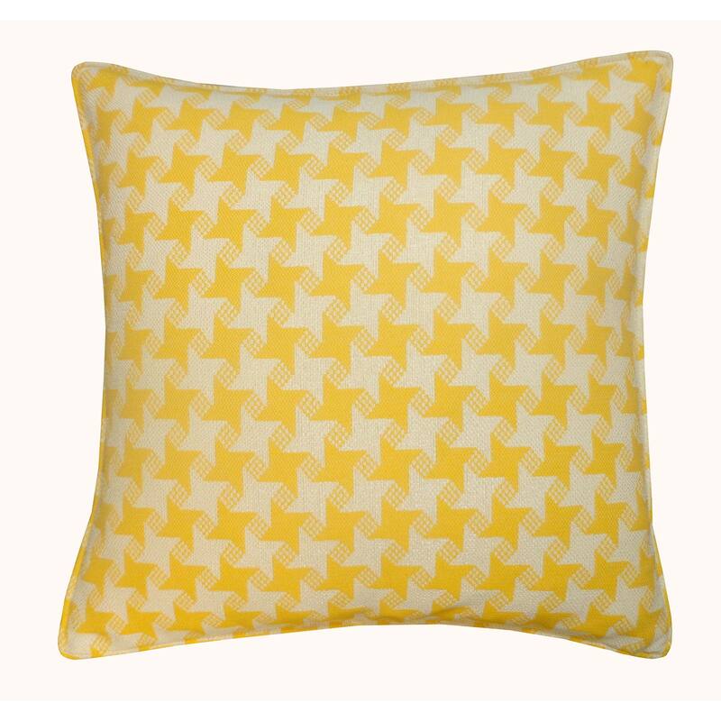 Jiti Outdoor Waterproof Textured Woven Houndstooth Patterned Square Throw Pillows Cushions for Garden Patio Chair 20 x 20