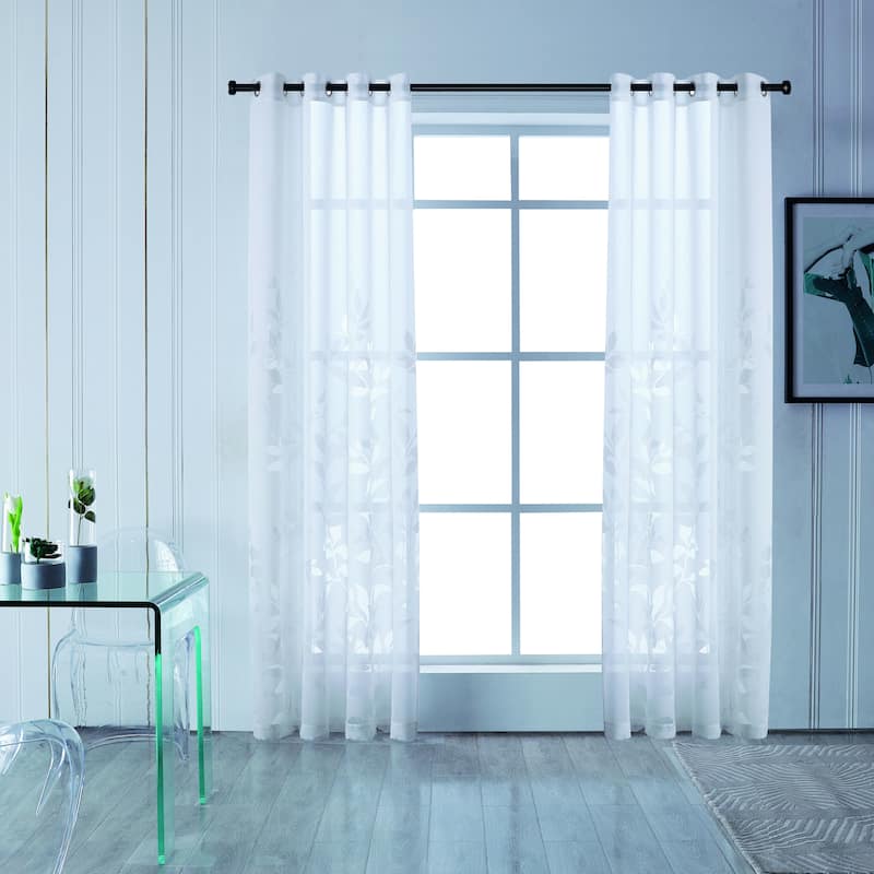 Lyndale Madison Sheer Curtain. - 52 x 108 - White