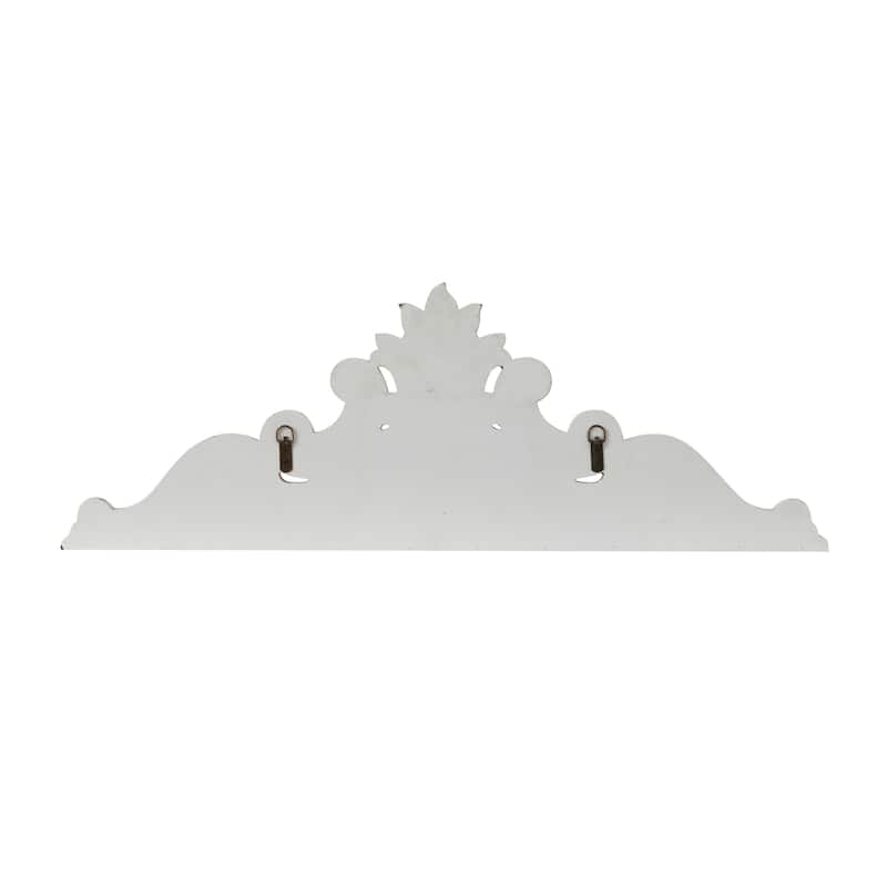 Wood Floral Carved Arabesque Wall Decor - White - Roche River Decor