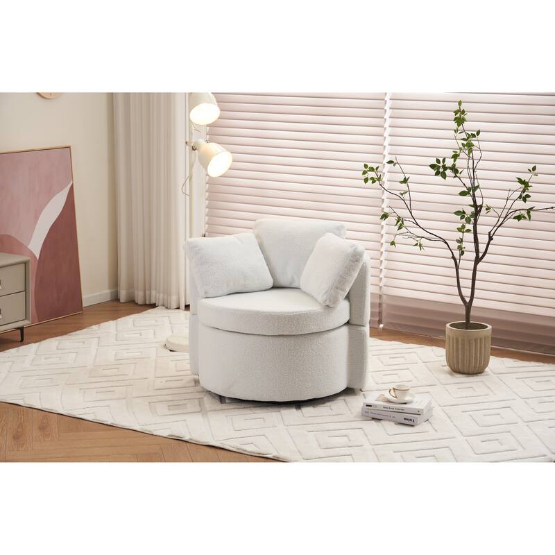 31.5" Swivel Barrel Chair with Storage