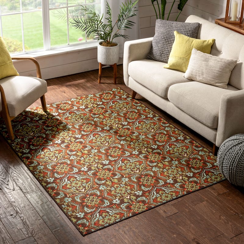 Well Woven Kings Court Florence Tile Multi-Medallion Modern Area Rug