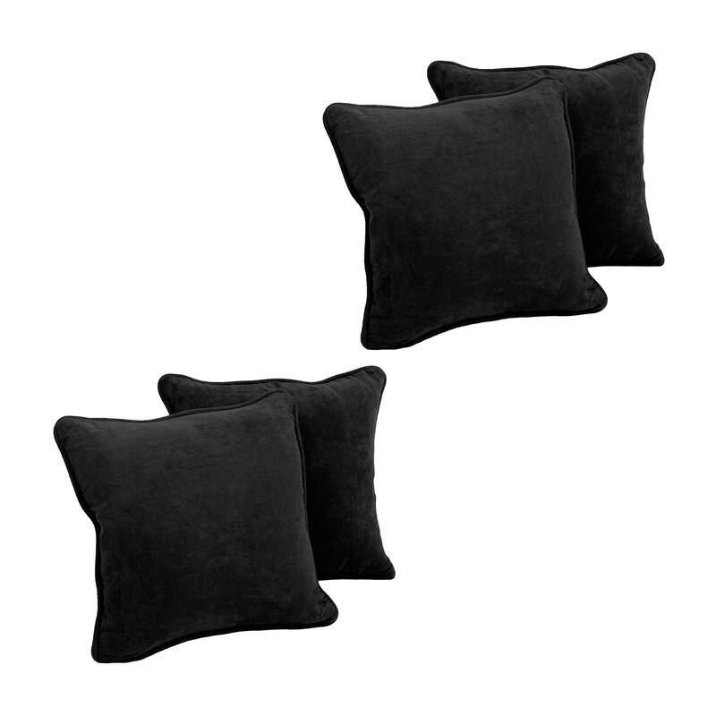 Blazing Needles 18-Inch Microsuede Throw Pillows (Set of 4) - Black