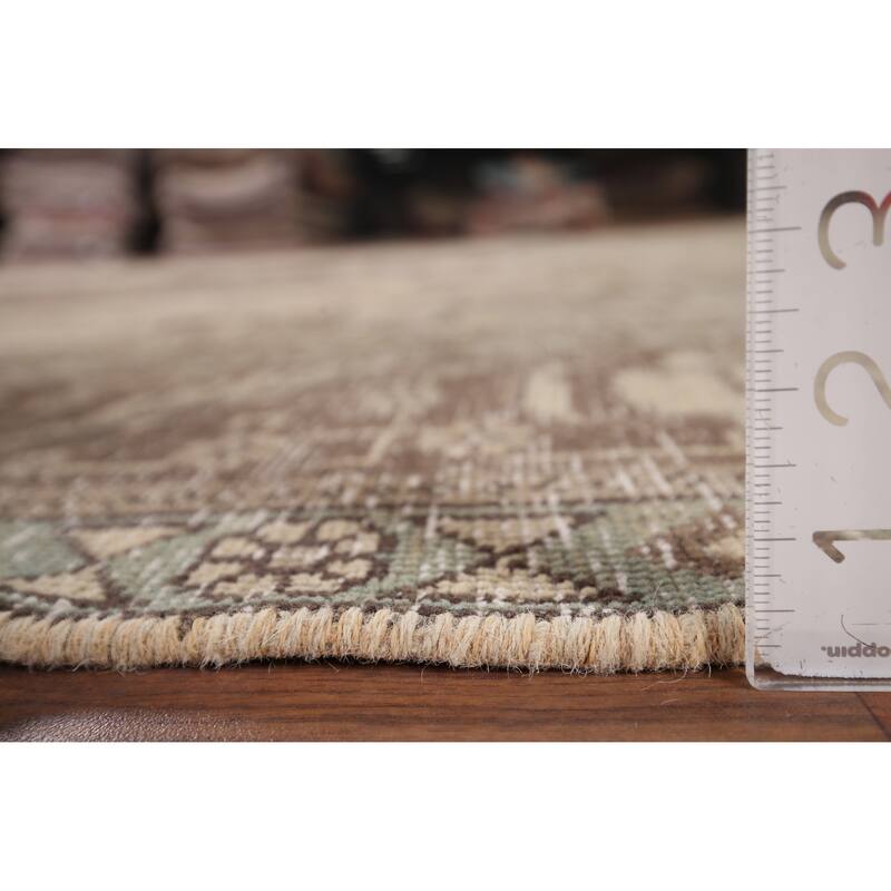 Distressed Tabriz Vintage Persian Rug Hand-Knotted Wool Carpet - 9'9" x 12'3"