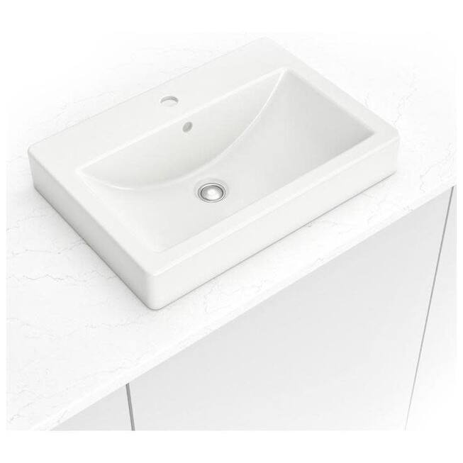 Ackland AKKPS-OMREC-2417-SB 24" Rectangular Porcelain Drop In Bathroom - White