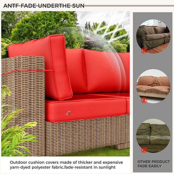 Outdoor Patio Furniture Arden Outdoor Deep Seat Cushion Set, 24 In