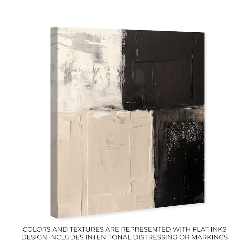 Art Remedy Checkered Gallery Wrapped Abstract Shapes 1 Piece Canvas Wall Art