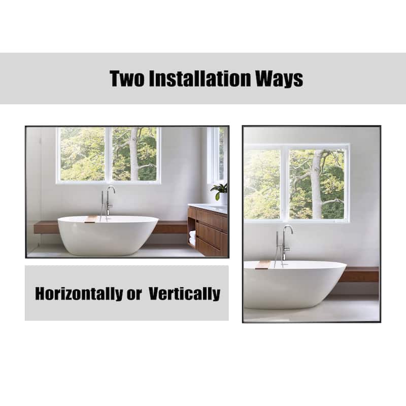 Modern Rectangle Framed Bathroom Vanity Mirror Accent Wall Mirror