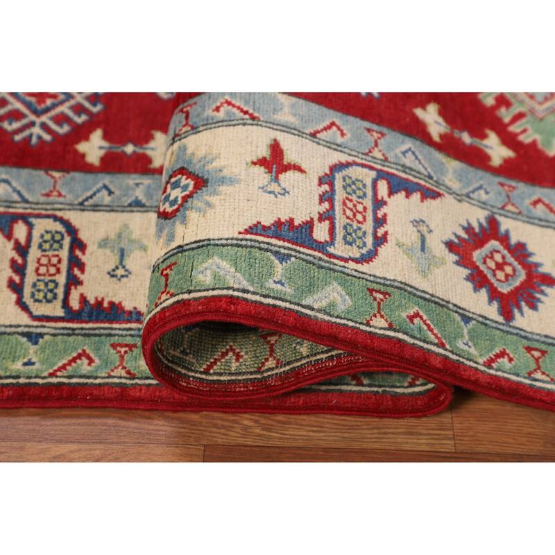 Oriental Red Kazak Area Rug Handmade Wool Carpet - 5'2" x 6'7"