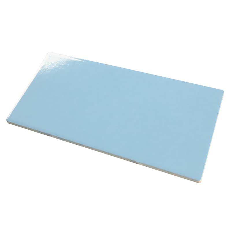 Merola Tile Piscina Brick Glossy Blue 4-3/4" x 9-5/8" Porcelain Floor and Wall Tile