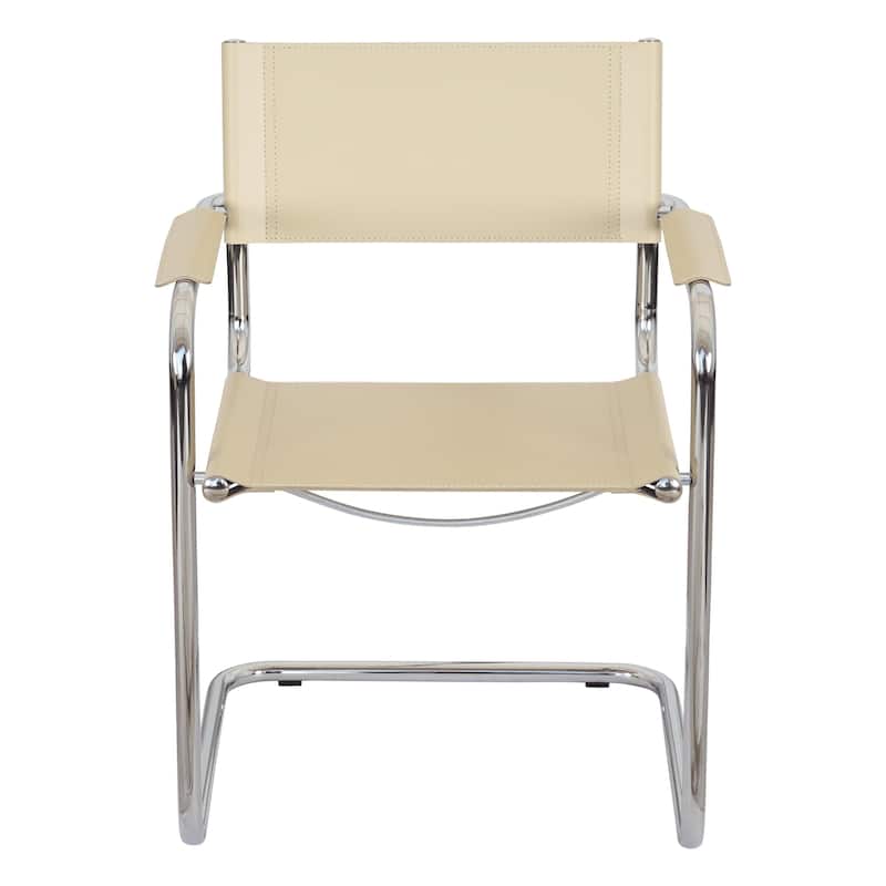 Breuer Chair Company Mart Stam Cantilever Armchair Arm Chair w/ Chrome Frame (Various Bonded Leather Colors)