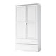 preview thumbnail 4 of 29, Palace Imports 100% Solid Wood Smart Wardrobe Armoire with 2 Drawers, Metal or Wooden Knobs