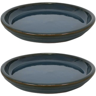 Sunnydaze Set of 2 Glazed Ceramic Planter Saucers - 12" - Bed Bath & Beyond  - 34403640
