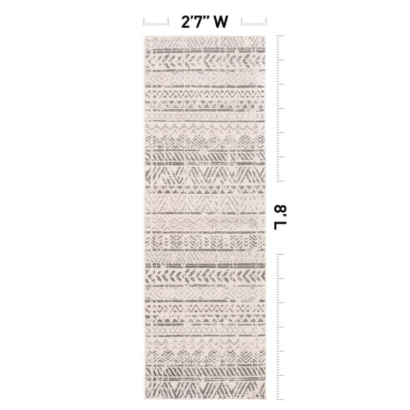 The Curated Nomad Midtown Geometric Distressed Bohemian Rug