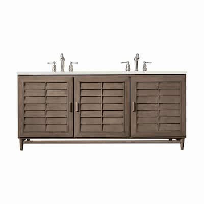 James Martin Vanities 620-V72-3LDL Portland 72" Double Basin Wood