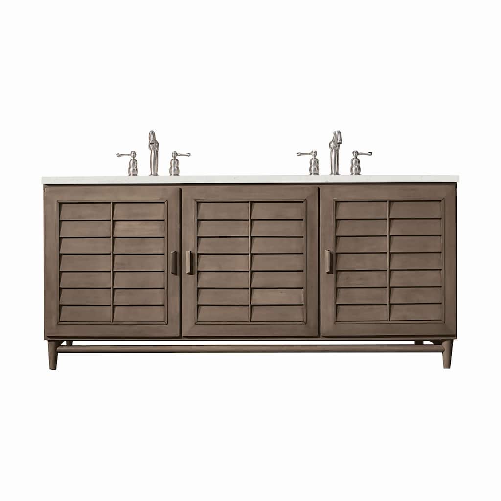 James Martin Vanities 620-V72-3LDL Portland 72" Double Basin Wood