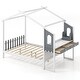 preview thumbnail 10 of 8, Gymax Full Size Kids House Bed w/ Study Desk & Removable Box Drawers