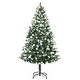 preview thumbnail 10 of 28, HOMCOM Flocked Christmas Tree with Mistletoe, Xmas Unlit Christmas Tree with Stand