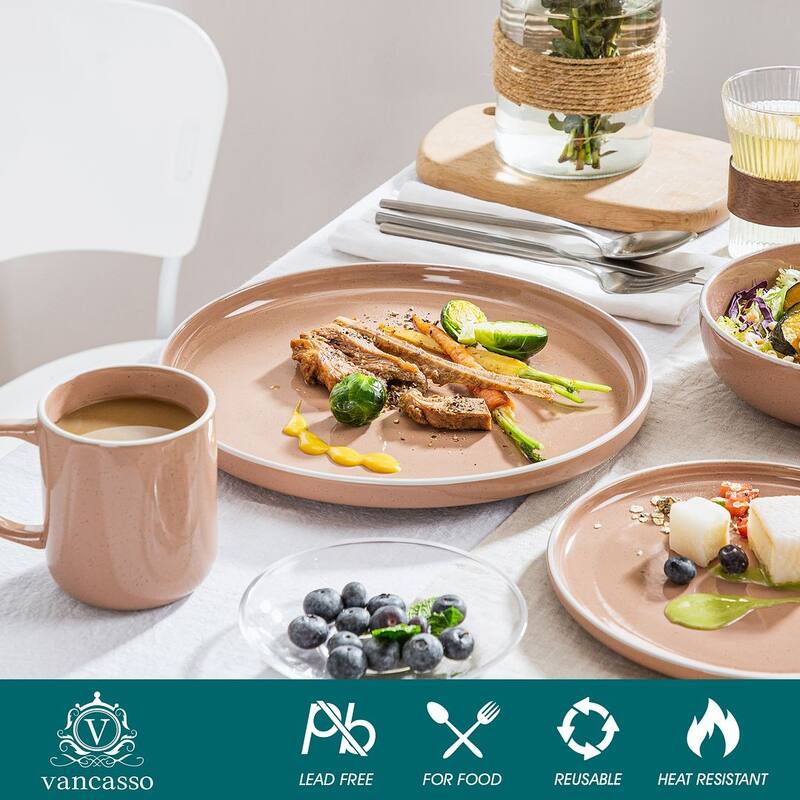 vancasso Sesam 16-Piece Speckled Dinnerware Set, Service for 4