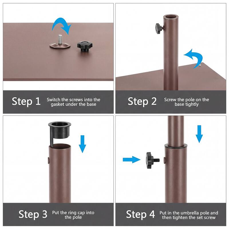 Gymax 25'' Square Patio Umbrella Base Weighted 42 LBS Outdoor Market
