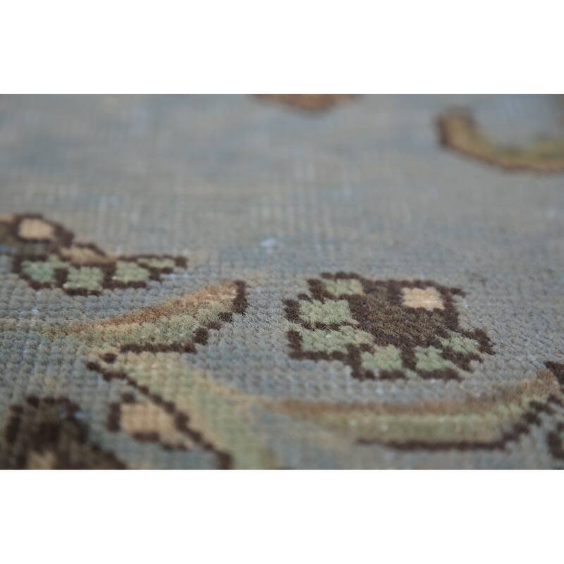 Light Blue Tabriz Persian Area Rug Hand-Knotted Oriental Wool Carpet - 7'10"x 11'1"