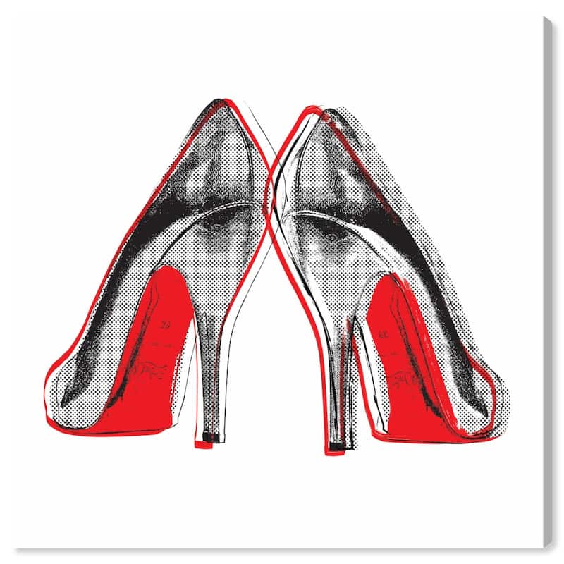 Wynwood Studio Canvas Fashion and Glam Fire in your New Shoes Gray and Light Gray Glam Wall Art Canvas Print