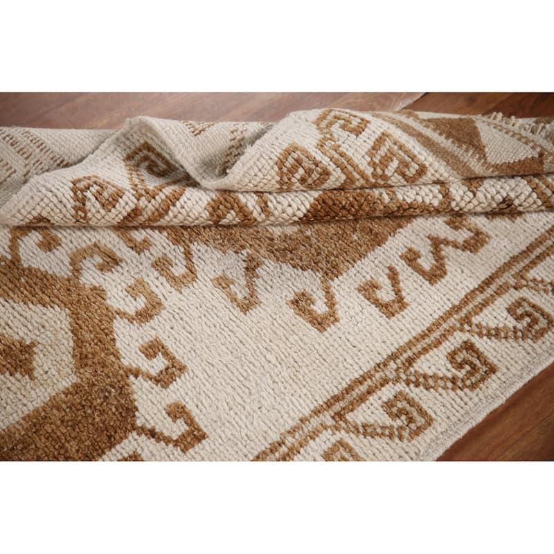 Tribal Anatolian Turkish Runner Rug Handmade Wool Carpet - 3'1"x 11'7"