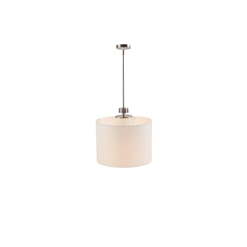 INK+IVY Pacific Metal Pendant with Drum Shade - Plated Nickel