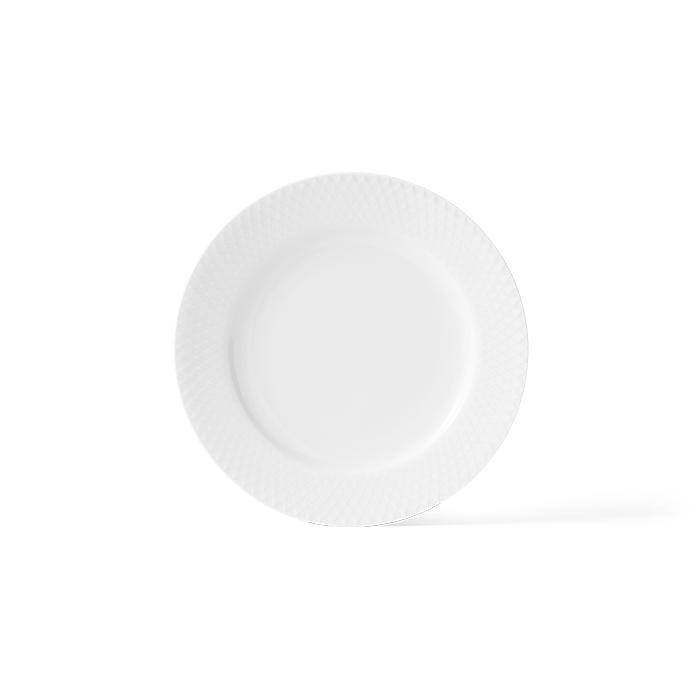 Lyngby Porcelæn Rhombe Plate, White - Ø: 8.3"
