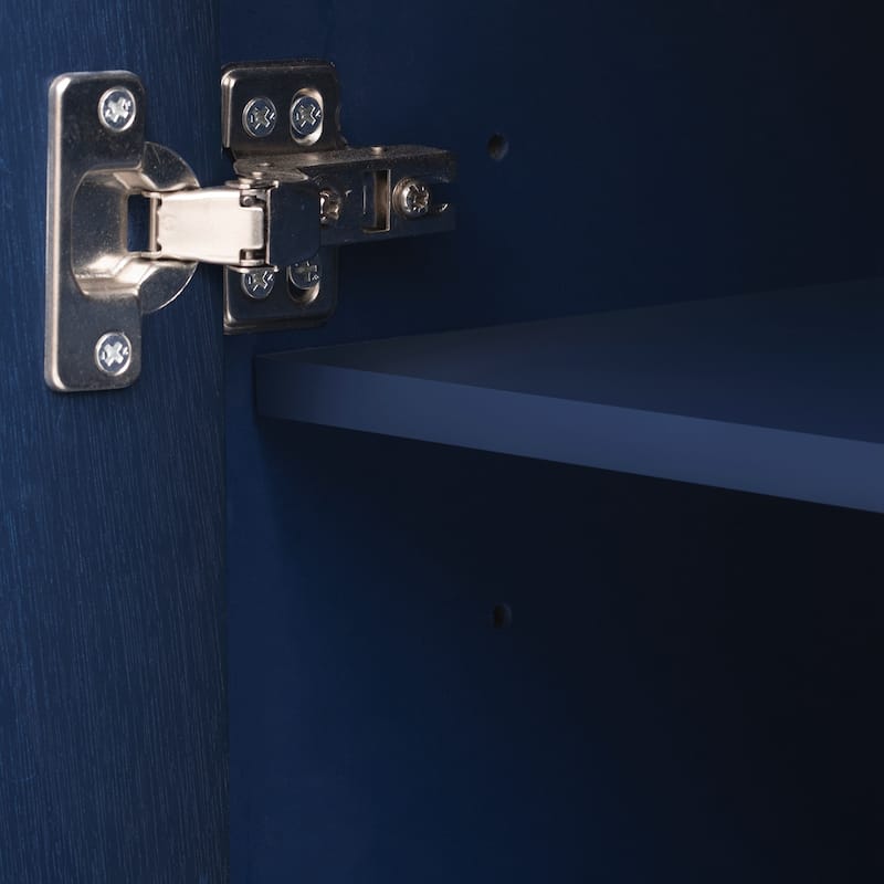 63-Inch Wave-Pattern Console Table with 4 Doors and Adjustable Shelf,Curved design Sofa Table Behind Couch