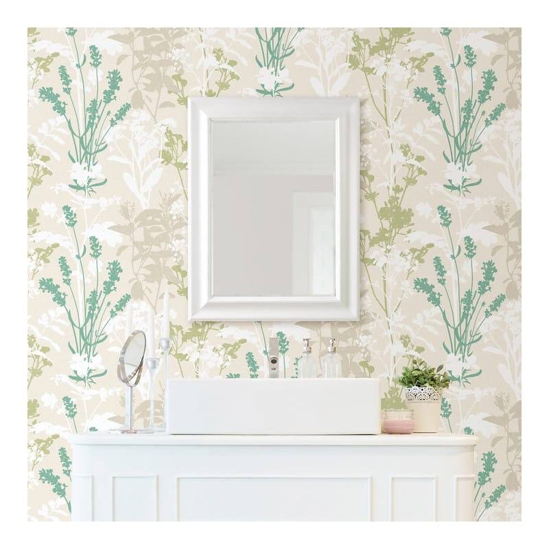 Advantage Pippin Green Wild Flowers Wallpaper - 20.5 x 396 x 0.025