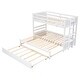preview thumbnail 6 of 7, White Twin Over Pull-out Bunk Bed with Trundle, Convertible, Guardrail