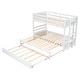preview thumbnail 6 of 7, White Twin over Pull-out Bunk Bed with Twin Trundle, Convertible Design, Full-length Guardrail