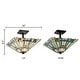 preview thumbnail 11 of 9, River of Goods Orson Stained Glass 16-inch Semi-Flushmount Ceiling Light - 16" x 16" x 9.5"