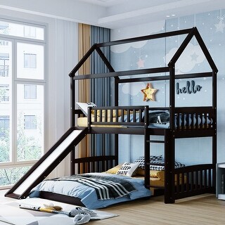 Bunk Bed with Slide, House Bed with Slide
