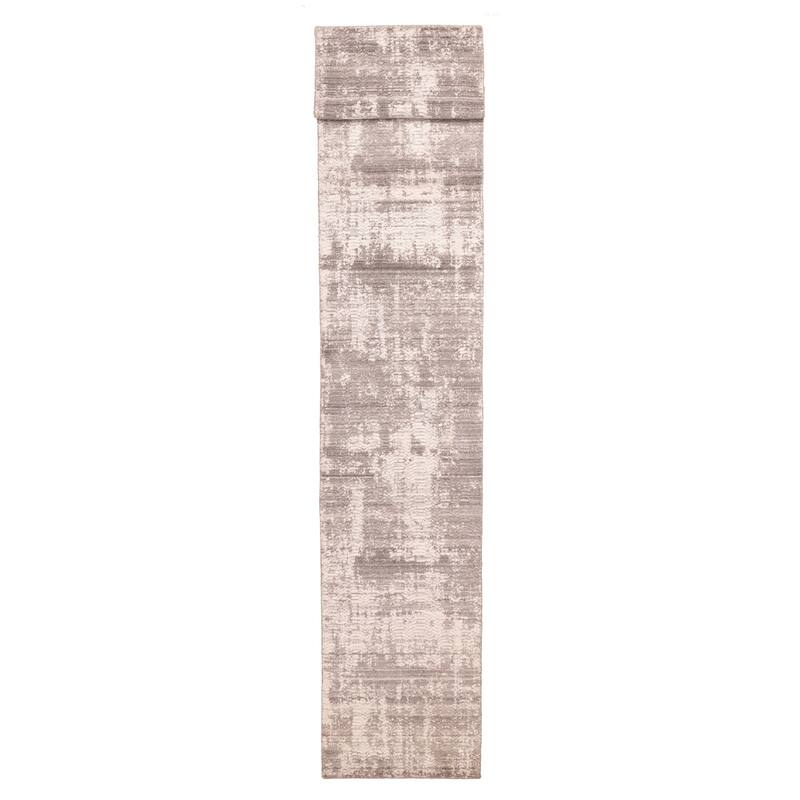 ECARPETGALLERY Hand Loomed Elysian Dark Grey Wool Rug - 2'5 x 15'11