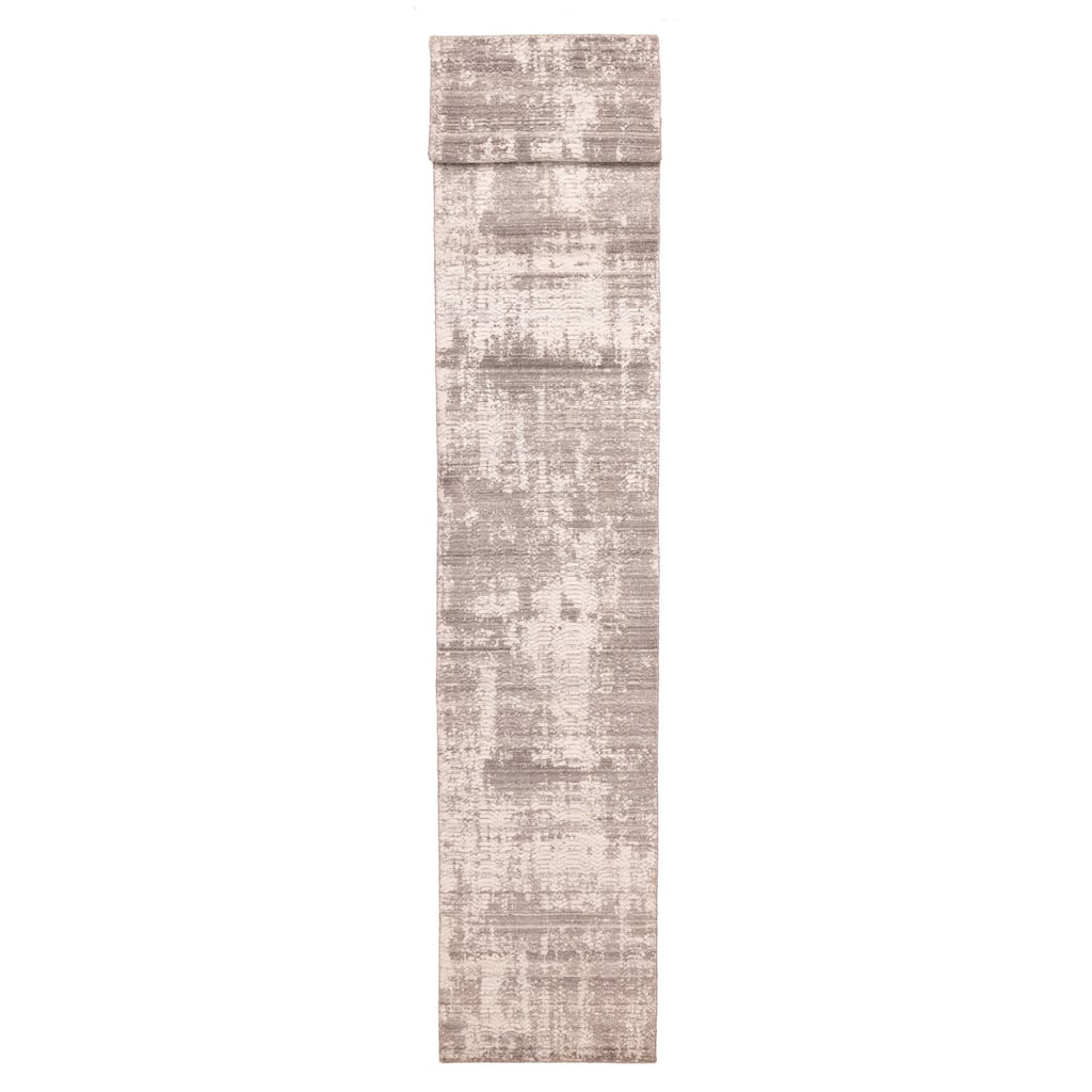 ECARPETGALLERY Hand Loomed Elysian Dark Grey Wool Rug - 2'5 x 15'11