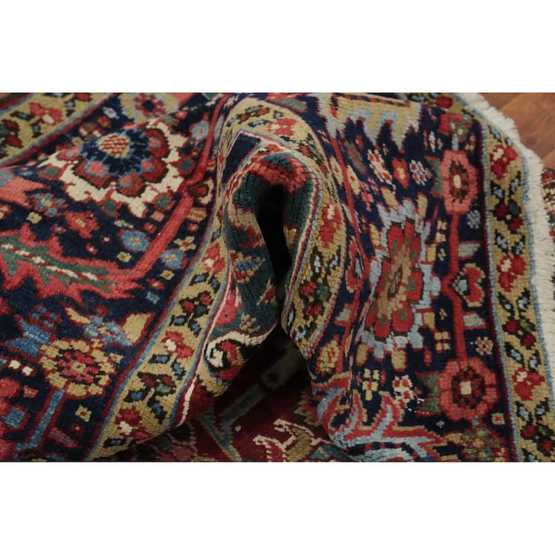 Hand Knotted Oriental 100% Wool Carpet Traditional Medallion Oranges & Rust Heriz Area Rug - 11' 9'' X 8' 9''