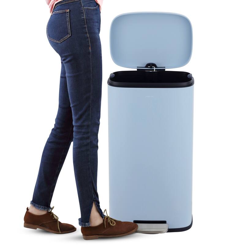 happimess 13-Gallon Trash Can with Soft-Close Lid and FREE Mini Trash Can