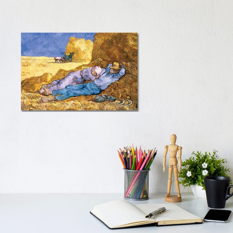 iCanvas "Noon, or The Siesta, after Millet, 1890 " by Vincent van Gogh Canvas Print - 8x12x0.75