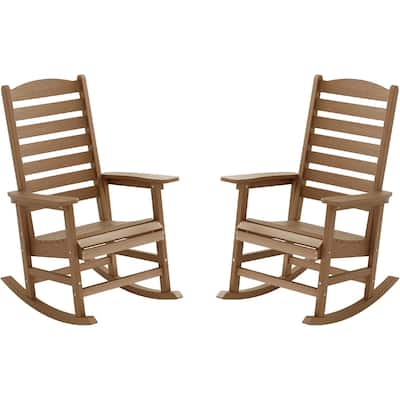 WINSOON All Weather HIPS Outdoor Rocking Chair with Curved Backrest