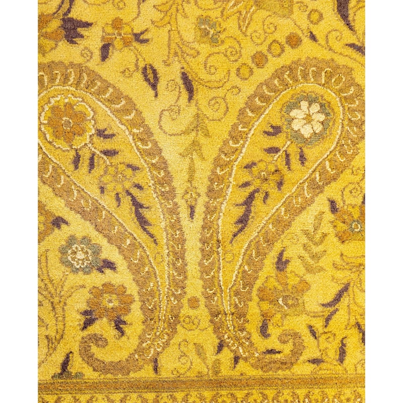 Overdyed One-of-a-Kind Hand-Knotted Area Rug - Yellow - 5' 9" x 8' 4"