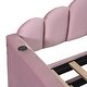 preview thumbnail 10 of 10, Upholstered Daybed with Side Pockets and Trundle, Velvet Sofabed with USB Charging Ports, Twin size, Pink